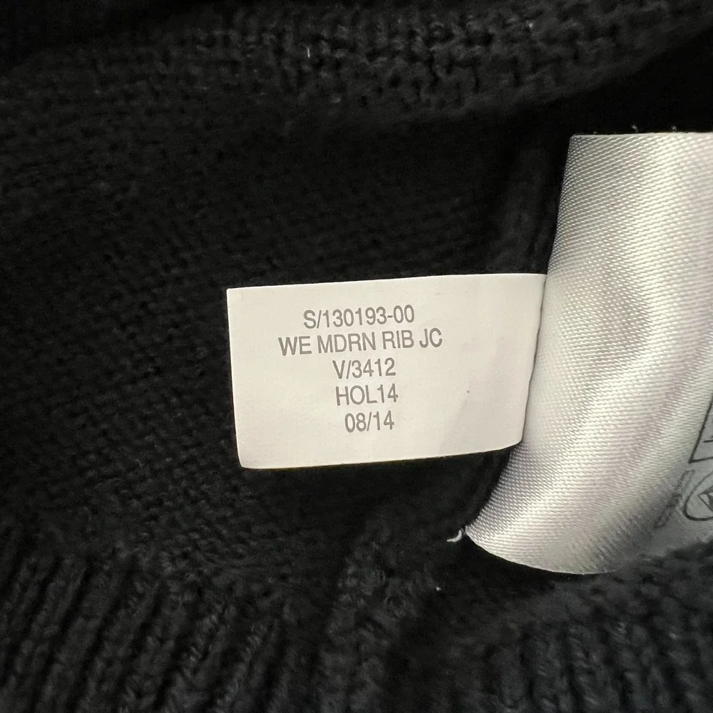 Banana Republic Black Full Zip Mock Neck Sweater Men XL Modern Rib Jacket Preppy